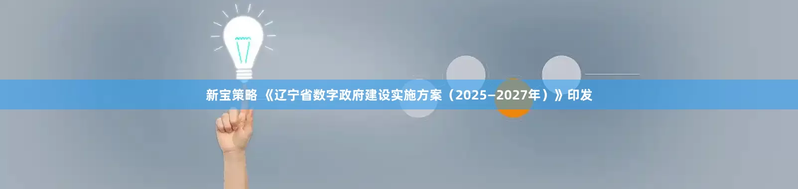 新宝策略 《辽宁省数字政府建设实施方案（2025—2027年）》印发